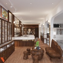 Thiết kế cửa hàng đồ phong thủy 122m² tại Yên Bái 